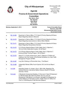 City of Albuquerque Agenda Finance & Government Operations Committee  Albuquerque/Bernalillo