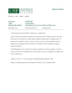 REGULATION  USF System USF