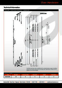 Door Hardware Technical Information TRIVALENT - SLAVE LEAF DOOR BOLT - DIMENSIONS ROUTING GUIDE  335