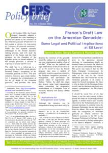 No. 114 y October[removed]O n 12 October 2006, the French General Assembly adopted a