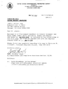 Amendment to Consent Agreement and Final Order (CAFO), May 31, 2007