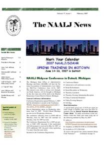 Volume 17, Issue 1  February 2007 The NAALJ News