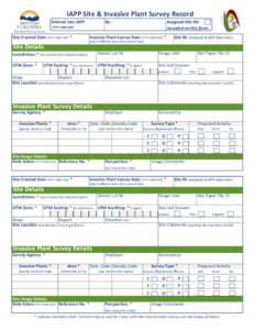 IAPP Site & Invasive Plant Survey Record Entered into IAPP By:  Assigned Site IDs