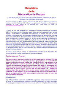 Réfutation de la Déclaration de Durban