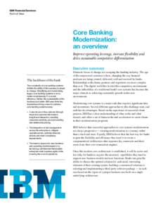 IBM Financial Services Point of View Core Banking Modernization: an overview