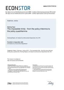 Macroeconomics / Monetary policy / International trade / Trilemma / Impossible trinity / Floating exchange rate / Mundell–Fleming model / Capital control / Fixed exchange-rate system / Economics / Foreign exchange market / International economics