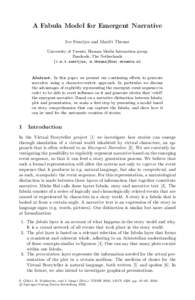 LNCSA Fabula Model for Emergent Narrative