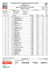 Viessmann FIS Tour de Ski performance by Craft Stage 7 of 7 Val Di Fiemme (ITA) SUN 11 JAN[removed]Men 9.0 km Pursuit Free - Final Climb