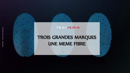 TEAM MEDIA – Content | Data | Advertising  TROIS GRANDES MARQUES UNE MEME FIBRE  UNE RÉGIE DANS L’ACTION