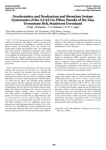 Goldschmidt 2000 September 3rd–8th, 2000 Oxford, UK. Journal of Conference Abstracts Volume 5(2), 809