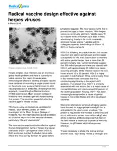Radical vaccine design effective against herpes viruses