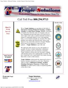 Tragic Solutions - Biohazard Cleaning - Accident, Trauma & Crime Scene Cleanup