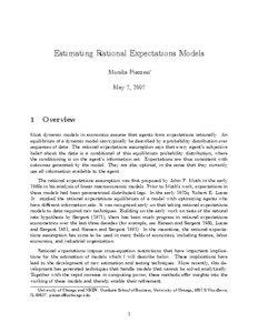 Estimating Rational Expectations Models Monika Piazzesi∗ May 7, 2007