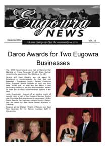 December[removed]VOL.16 Daroo Awards for Two Eugowra Businesses