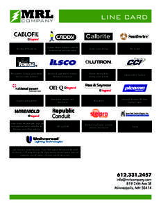 LINE CARD  Wire Mesh & PW Cable Tray Fasteners, Hangers & datacom systems for the electrical and construction industry