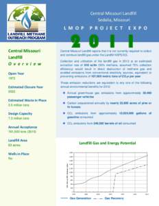 LMOP Project Expo 2011 – Central Missouri Landfill, Missouri
