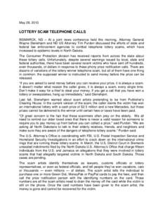 Microsoft Word - LOTTERY SCAM TELEPHONE CALLS.docx