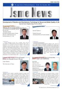 ISSN[removed]The Japan Society of Mechanical Engineers Vol.22, No.1 December[removed]URL http://www.jsme.or.jp/English