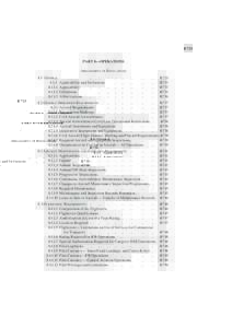 B 725 PART 8—OPERATIONS ARRANGMENT OF REGULATIONS 8.1 GENERAL