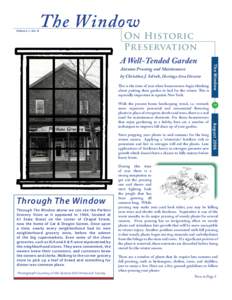 Volume 1, No. 8  The Window On Historic Preservation