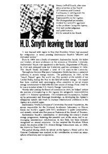 Henry DeWolf Smyth, after nine years of service in the Board of Governors and General