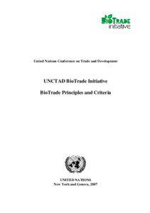 United Nations Conference on Trade and Development  UNCTAD BioTrade Initiative