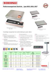 Platformweegschaal Soehnle: type 9055, 9056, 9057  Weegvlak 52 x 40 x 7 cm typeWeegvlak 28 x 31 x 3,5 cm