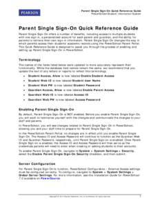 Parent Single Sign-On Quick Reference Guide for PowerSchool 8.x