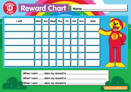 Beanie Kids Rewards Chart