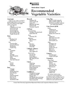 L41 Recommended Vegetable Varieties