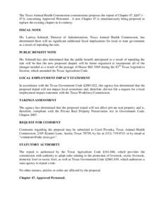 Preamble for Proposal of Amendments to §41