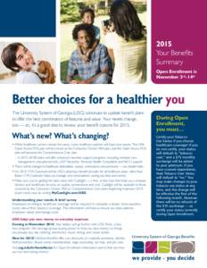 2015 Your Benefits Summary Open Enrollment is November 3rd–14th