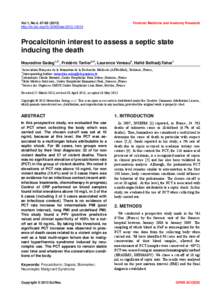 Vol.1, No.4, [removed]http://dx.doi.org[removed]fmar[removed]Forensic Medicine and Anatomy Research  Procalcitonin interest to assess a septic state