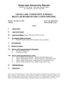 GRASS LAKE COMMUNITY SCHOOLS