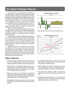 Inyo County Economic Forecast Inyo County is the second largest county in California in terms of physical land. However, 98 percent of this land is publicly managed by state and federal government departments. The unique