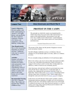 E (cj) LESSON PLAN TWO - Protest in the Camps