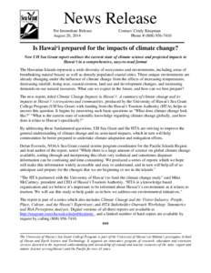 Microsoft Word - Is Hawaii prepared for the impacts of climate change