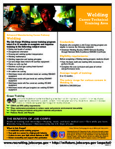 Welding Career Technical Training Area Advanced Manufacturing Career Pathway