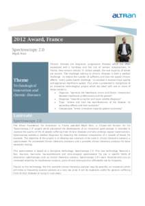 2012 Award, France Spectroscopy 2.0 Mejdi Nciri 