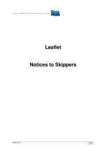 CENTRAL COMMISSION FOR THE NAVIGATION OF THE RHINE  Leaflet Notices to Skippers
