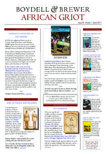 AFRICAN GRIOT  Issue II , March / April 2011 herero genocide