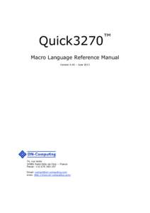 Quick3270  ™ Macro Language Reference Manual Version 4.40 – June 2013