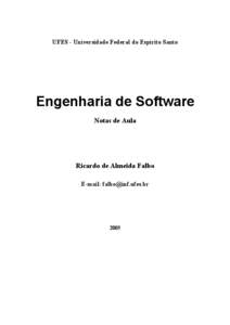 UFES - Universidade Federal do Espírito Santo  Engenharia de Software