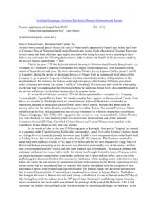 Southern Campaigns American Revolution Pension Statements and Rosters Pension Application of James Flack S5407 Transcribed and annotated by C. Leon Harris. PA [VA]