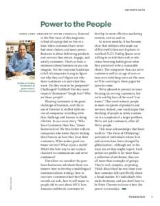 EDITOR’S NOTE  RICK COLSON Power to the People news corp. president peter chernin, featured