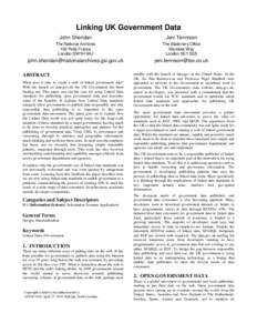 Data management / Web services / Knowledge representation / Open data / Linked data / Data.gov.uk / Named graph / Metadata / SPARQL / Semantic Web / World Wide Web / Computing