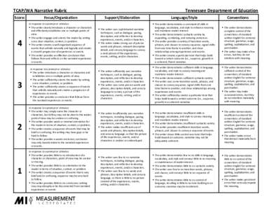  TCAP/WA Narrative Rubric                                                                                                