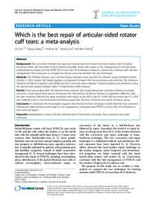 Which is the best repair of articular-sided rotator cuff tears: a meta-analysis