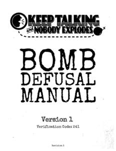    BOMB DEFUSAL MANUAL Version 1