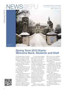 February[removed]NEWS@EPU European Peace University Private University · Stadtschlaining, Austria